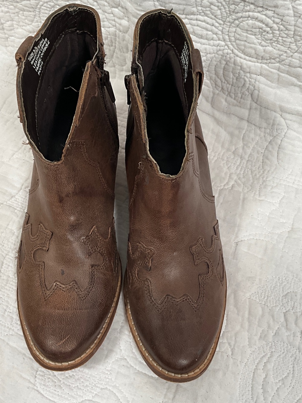Very Volatile Brown Leather Ankle Booties